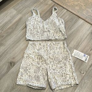 Lululemon leopard print align tank and short 6”